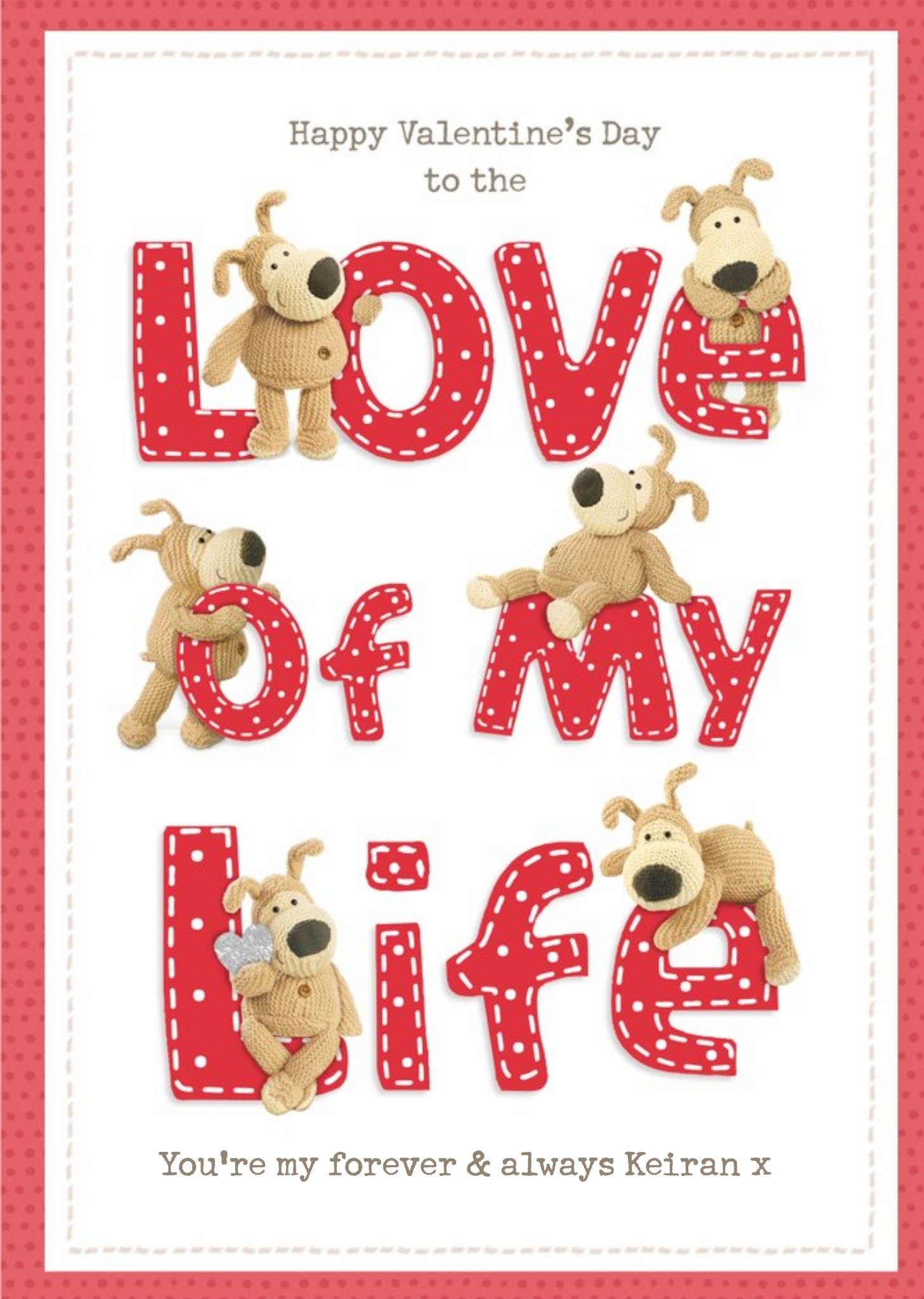 Cute Boofle To The Love Of My Life Valentine's Day Card, Large
