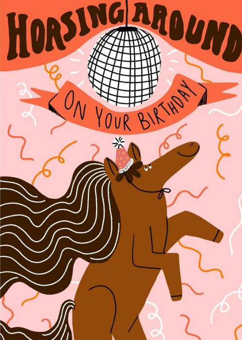 Florence Poppy Funny Horsing Around Birthday Card
