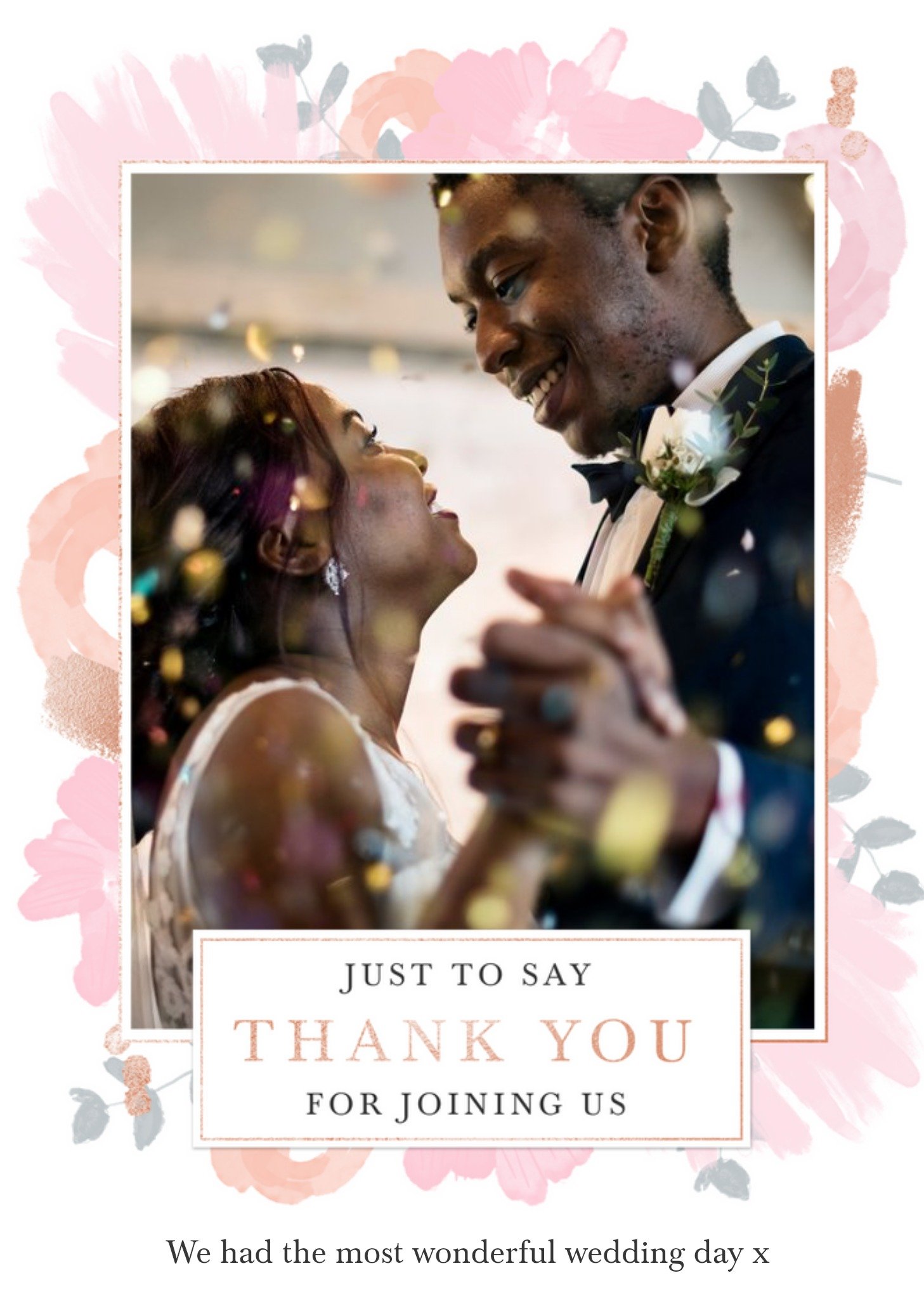 Wedding Card - Just To Say - Thank You For Joining Us - Photo Upload Ecard