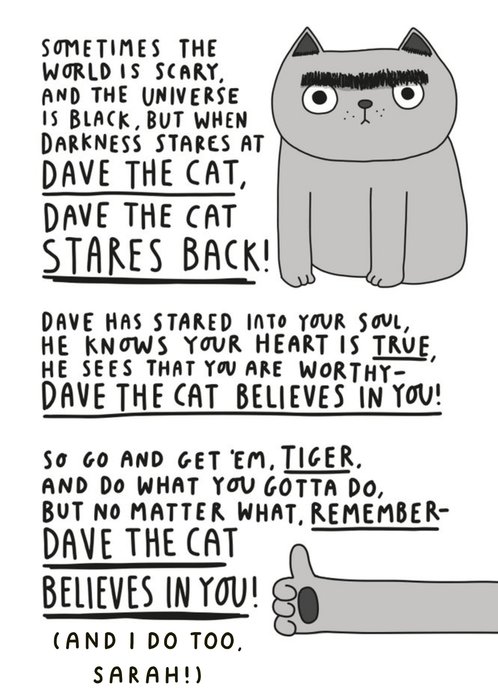 Dave The Cat Card