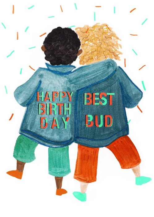 Two Kids Best Bud Birthday Card