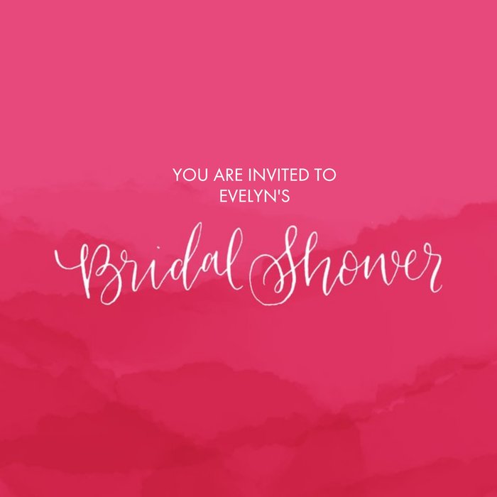 Fuschia Hills Personalised Bridal Shower Invitation Card