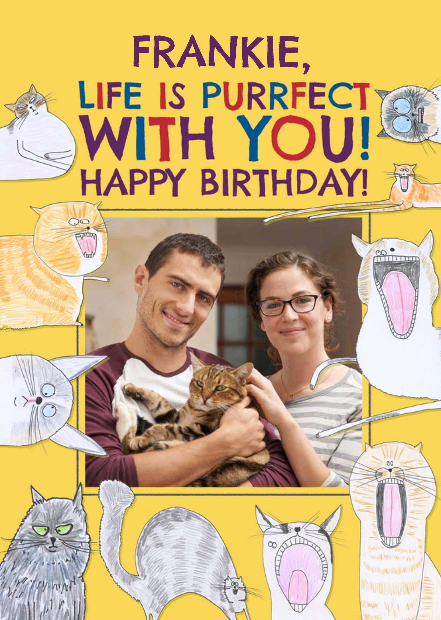 Hercule Van Wolfwinkle Quirky Illustrations Of Cats Photo Upload Birthday Card Ecard