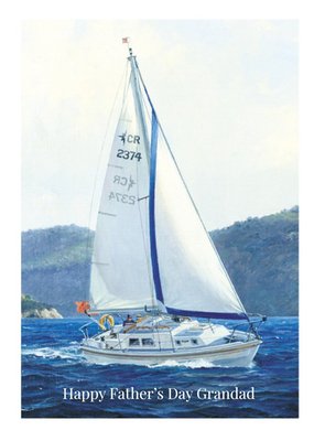 Traditional Sailboat Painting Happy Father's Day Grandad Card