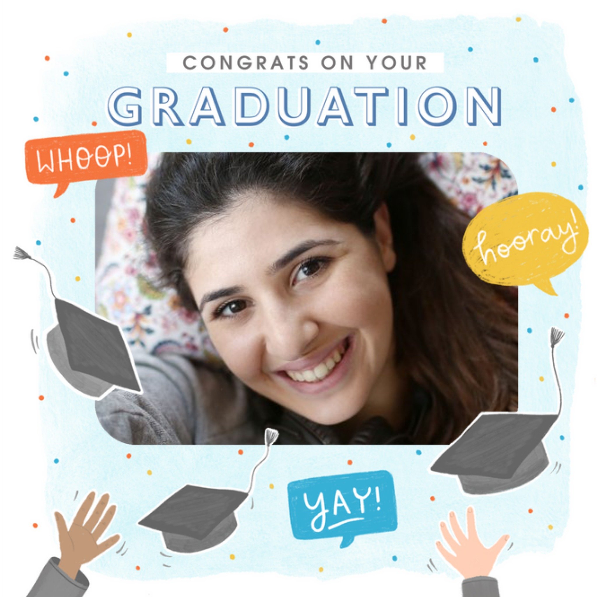Moonpig Congrats On Your Graduation Photo Upload Card, Square