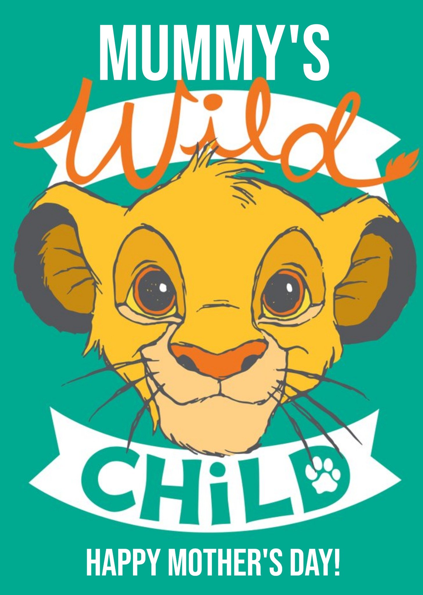 Disney The Lion King Mummy's Wild Child Simbe Mother's Day Card Ecard