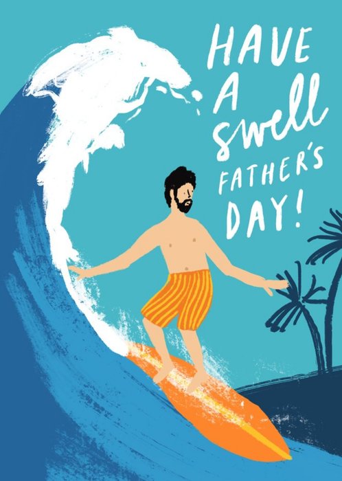 Katy Welsh Illustrated Surfing Pun Father's Day Waves Australia Card