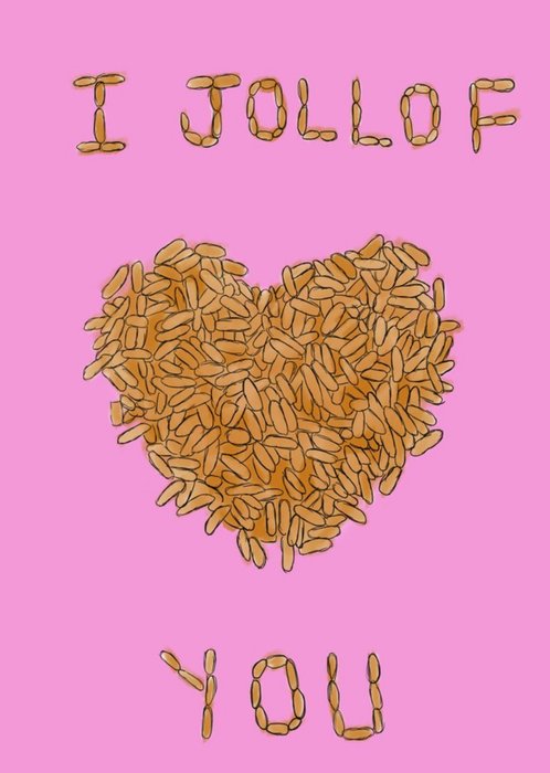 Illustrated Jollof Rice Valentines Day Card