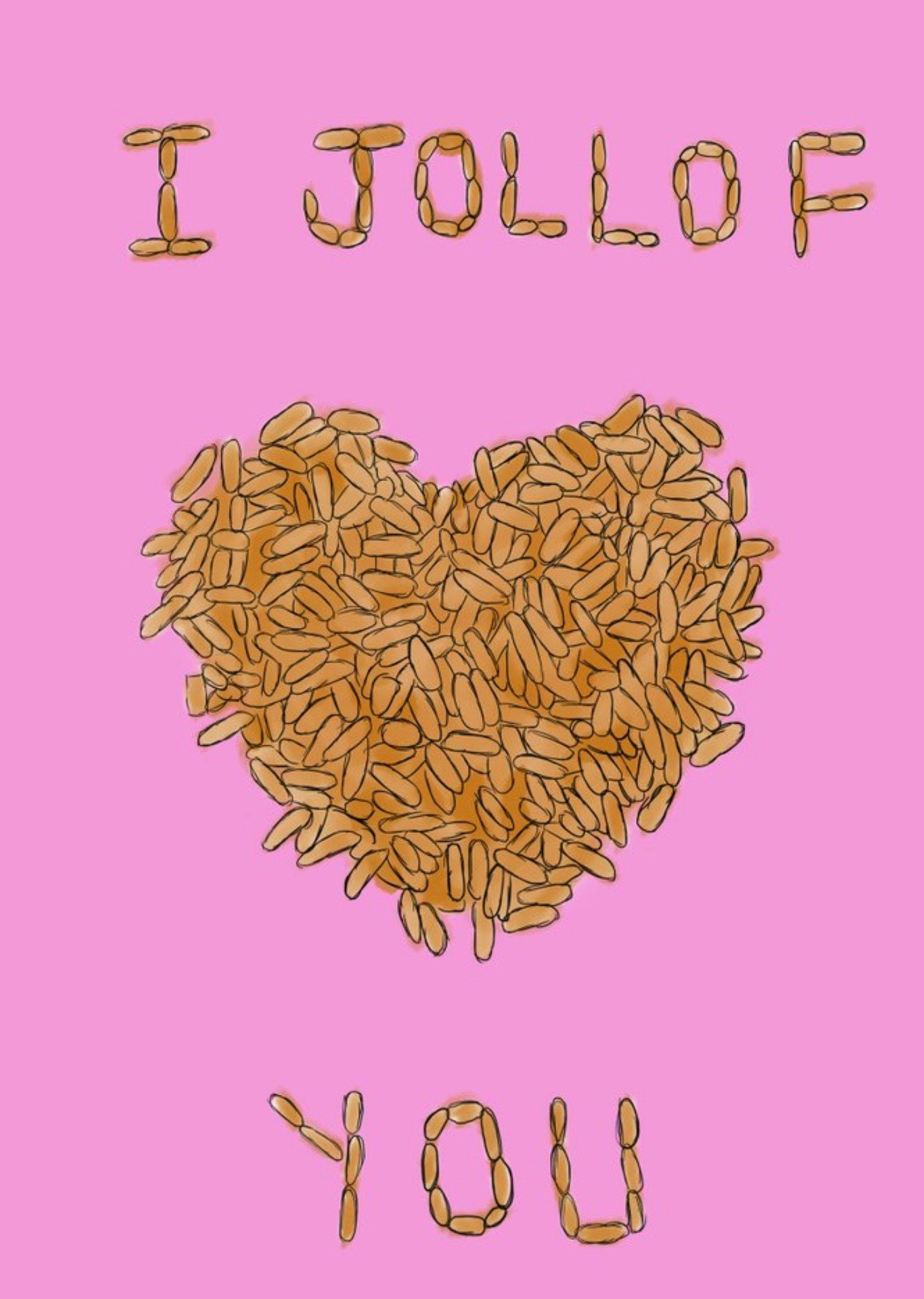 Moonpig Illustrated Jollof Rice Valentines Day Card, Large