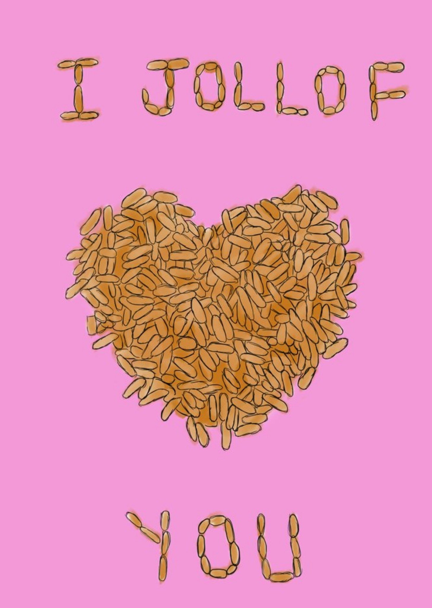 Illustrated Jollof Rice Valentines Day Card Ecard