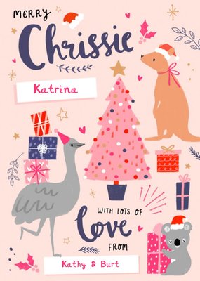 Millicent Venton Customisable Illustrated Animals Christmas Card