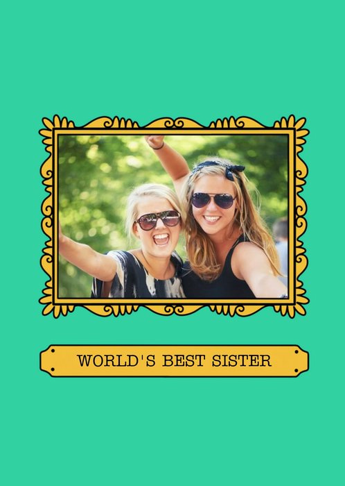 Illustration Of A Gold Picture Frame World's Best Mate Photo Upload Card