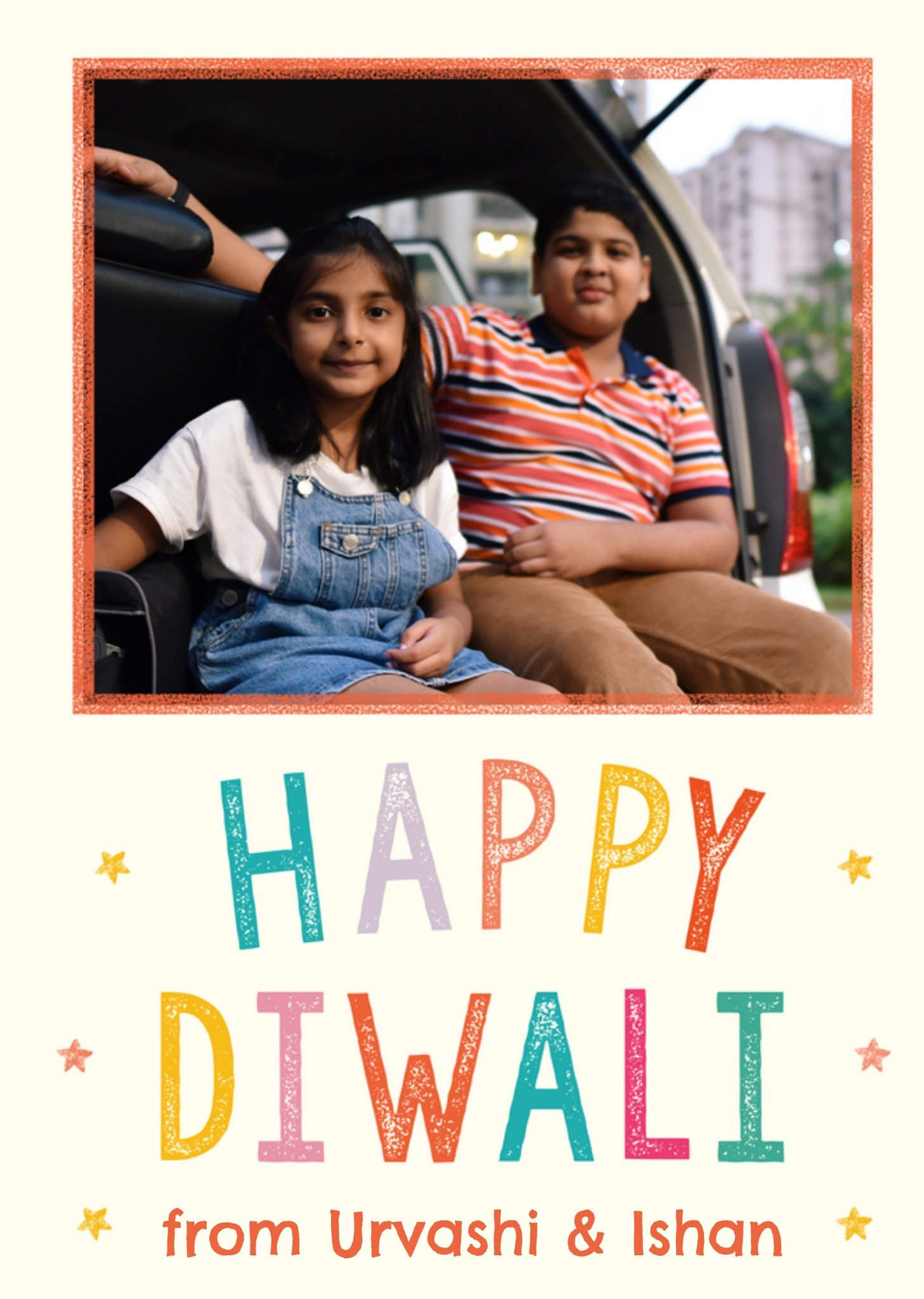Moonpig Fun And Colourful Letterpress Happy Diwali Greetings Card, Large