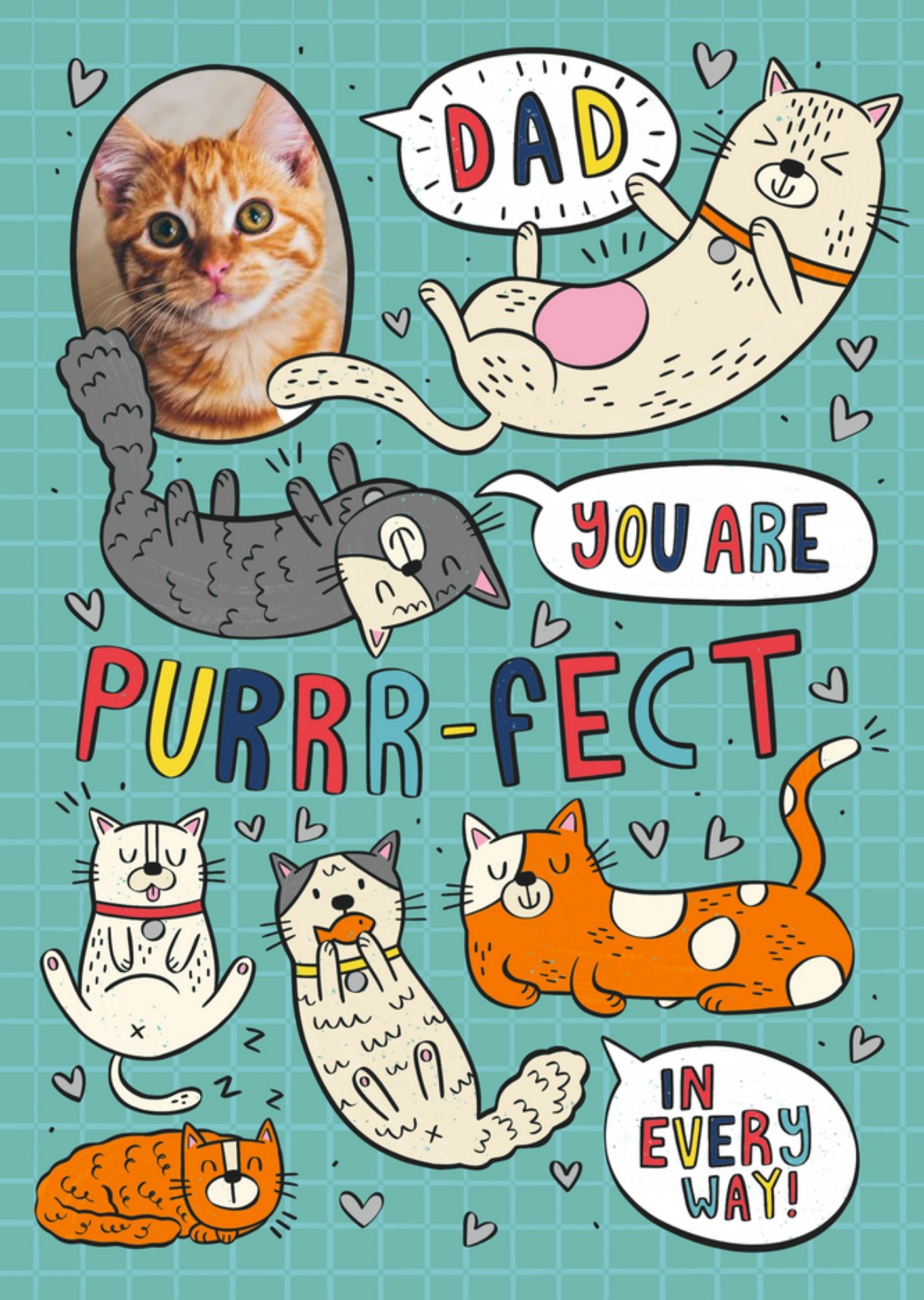 Cute Illustrations Cats Dad You Are Purrrfect In Every Way Fathers Day Card Ecard