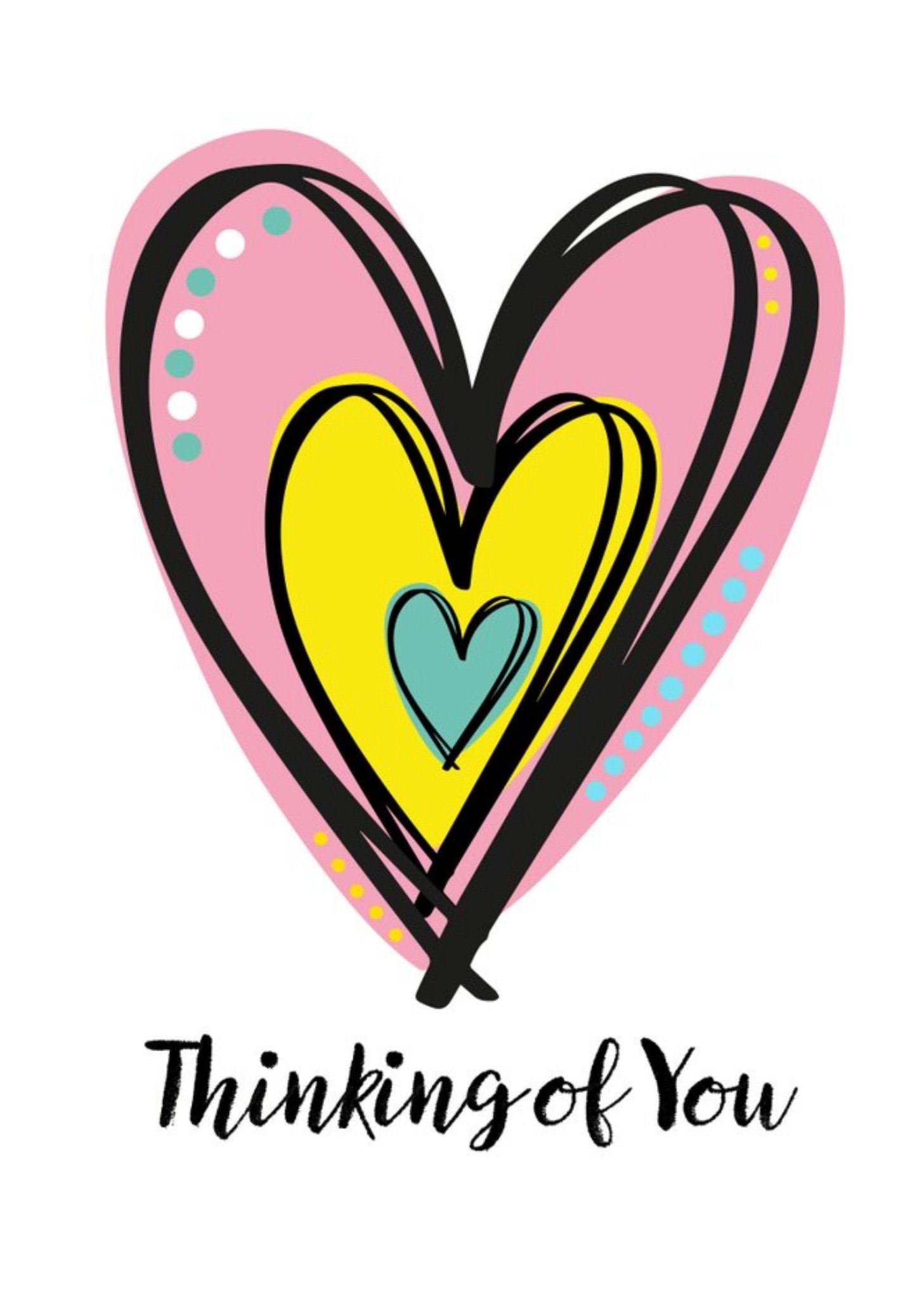 Moonpig Thinking Of You Heart Card, Large
