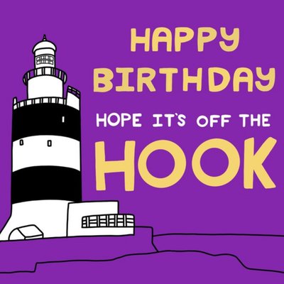 Megan McMahon Lighthouse Purple Birthday Card