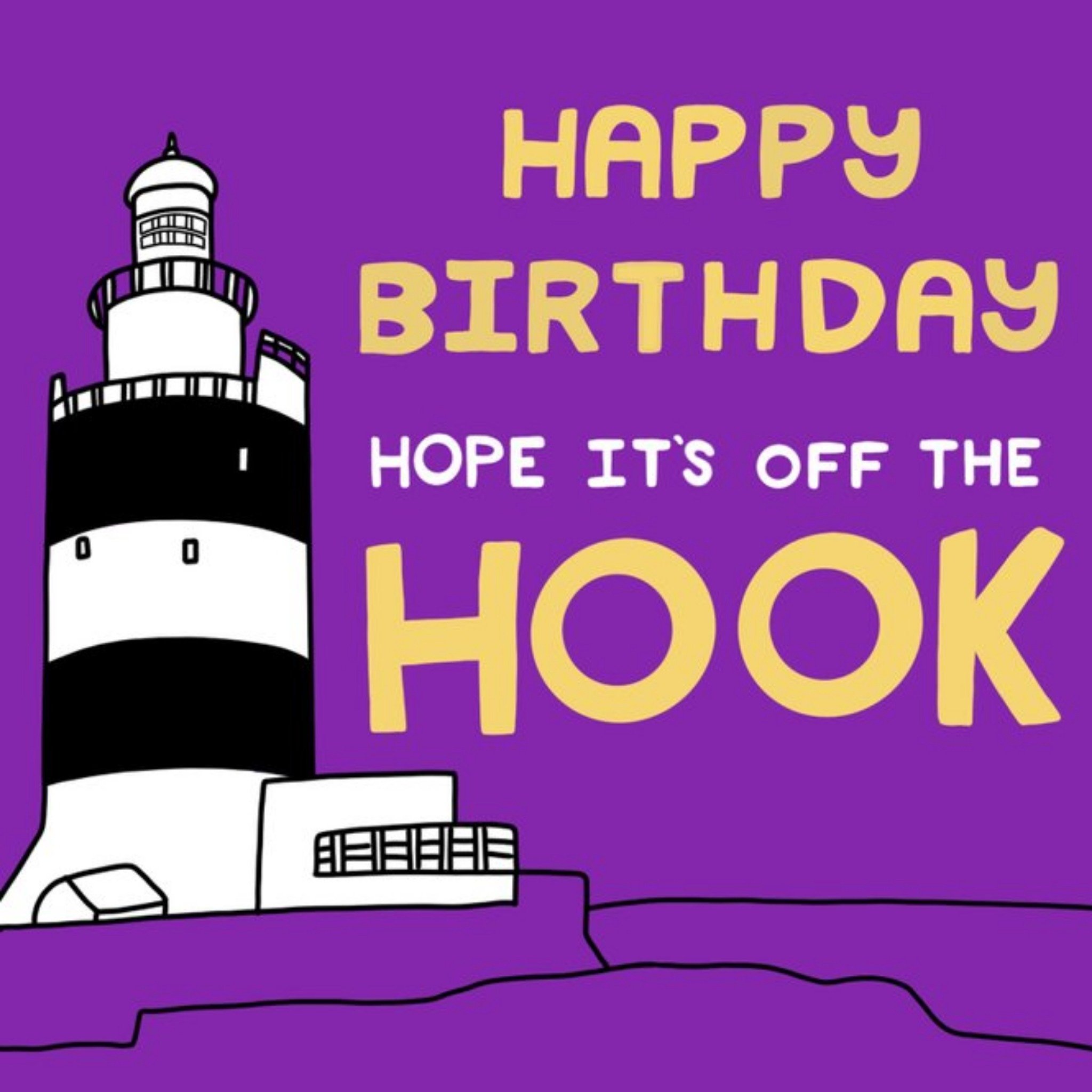 Moonpig Megan Mcmahon Lighthouse Purple Birthday Card, Large