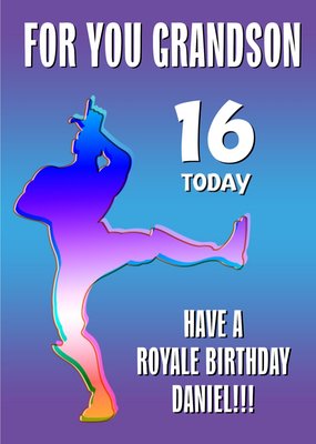 Grandson 16th Royal Birthday Card