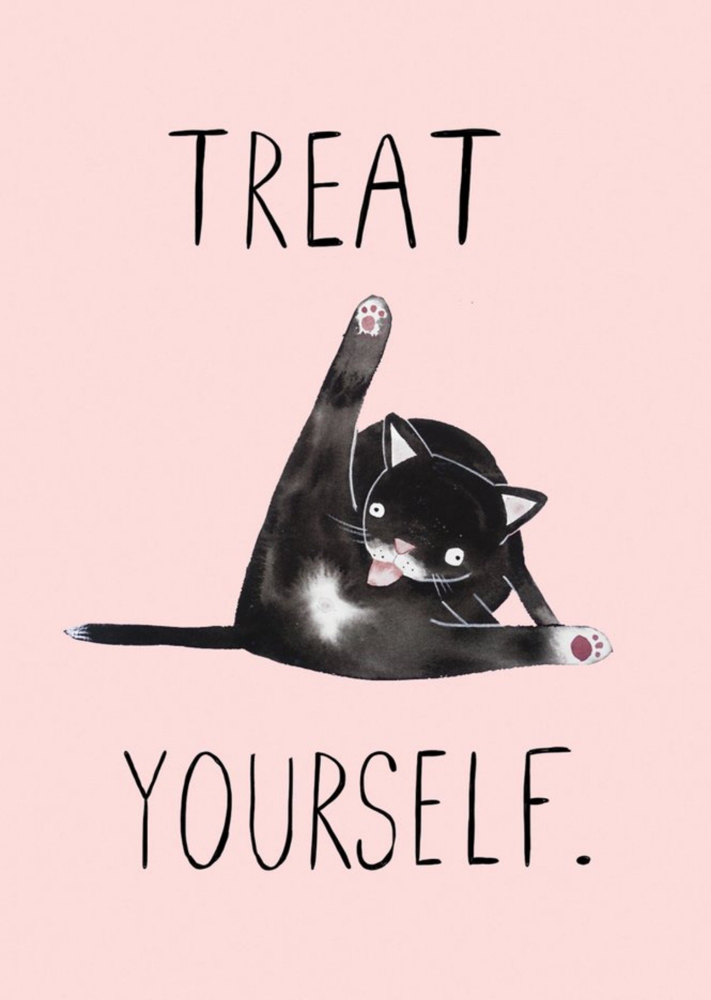 Jolly Awesome Treat Yourself Cat Card, Large