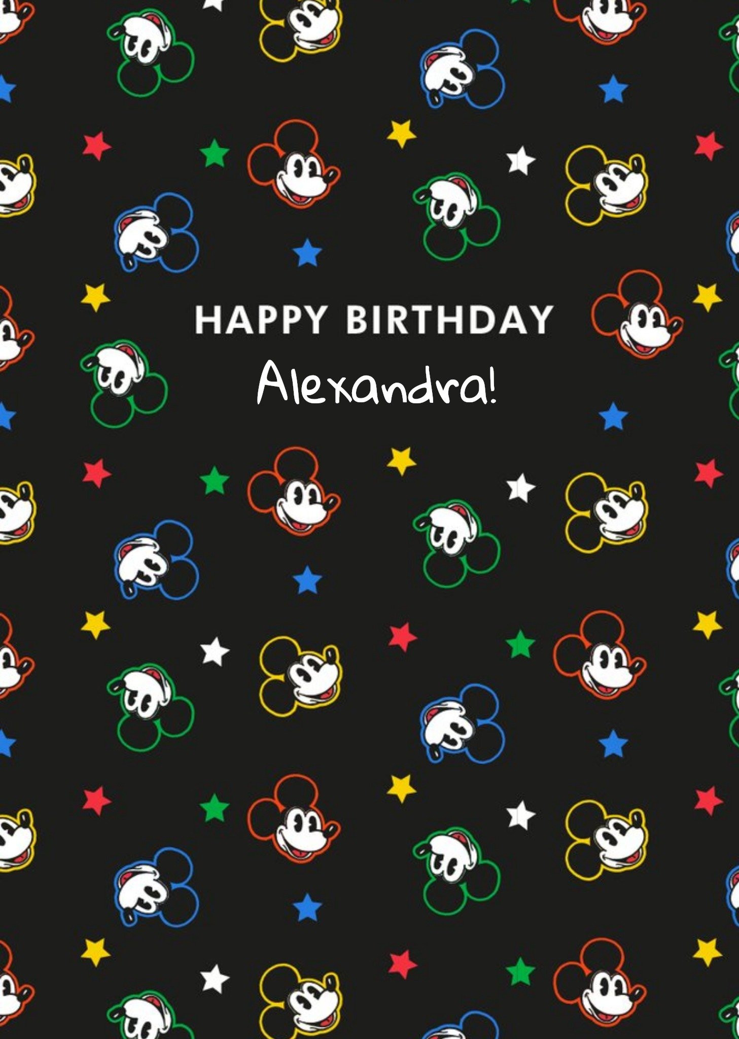 Disney Luxe Happy Birthday Mickey Mouse Pattern Card Ecard