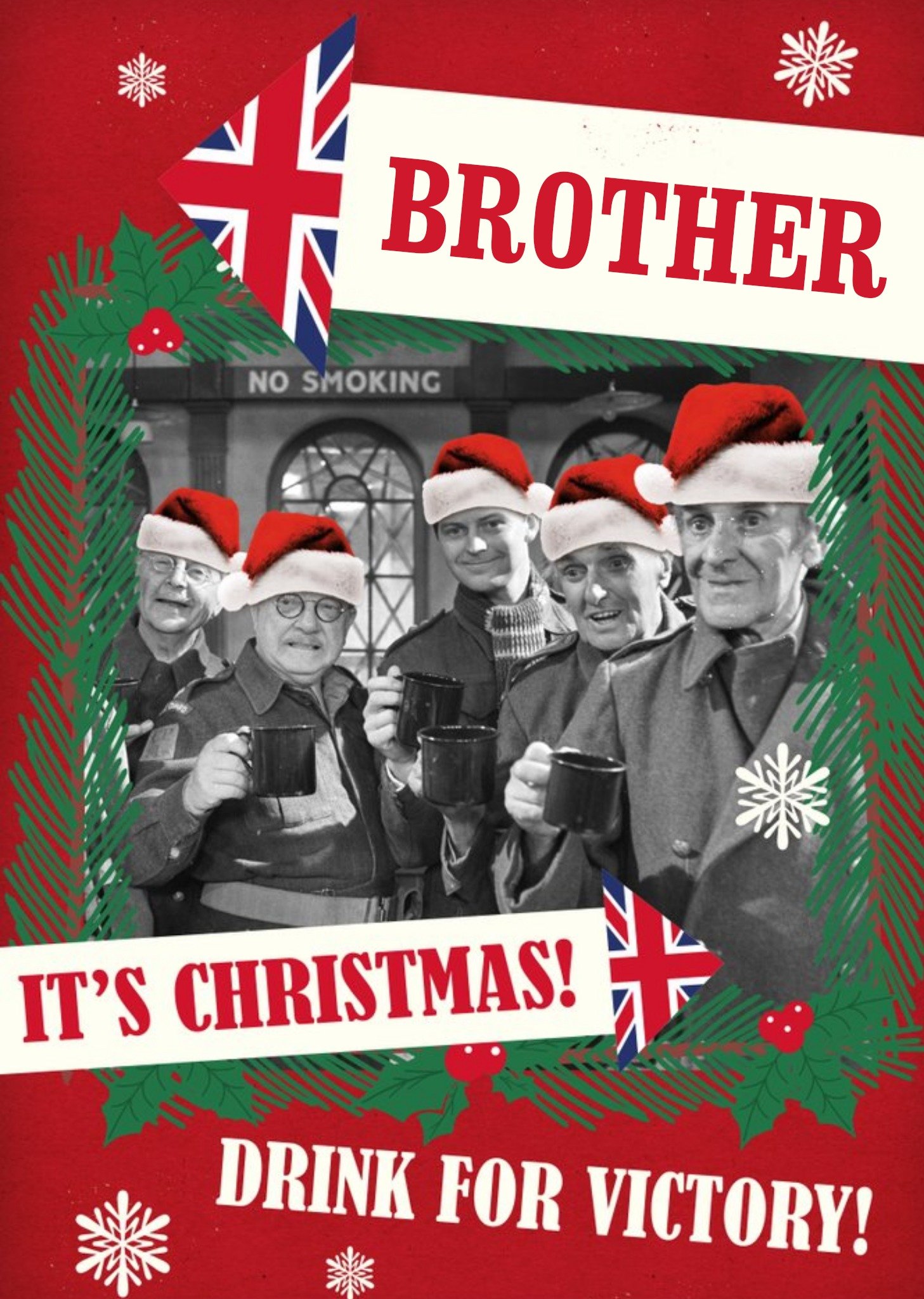 Retro Humour Dad's Army Brother It's Christmas Drink For Victory Card Ecard