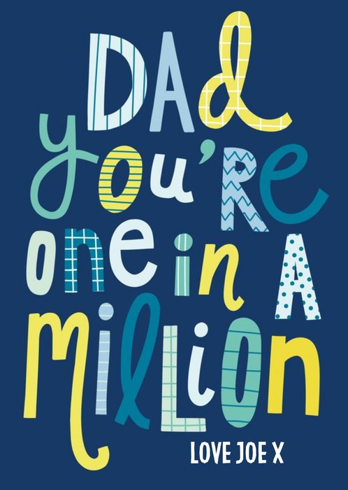 Personalised You Are One In A Million Happy Father's Day Card