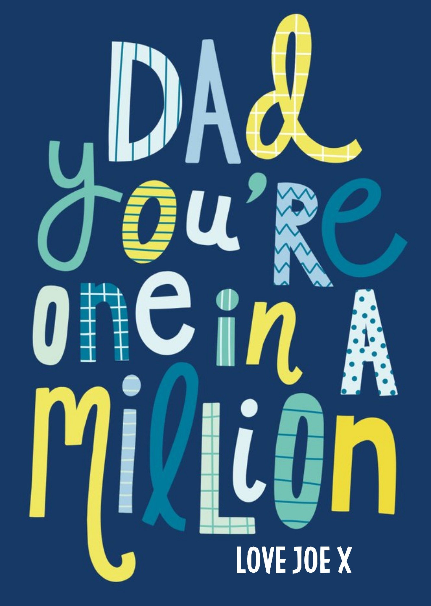 Personalised You Are One In A Million Happy Father's Day Card Ecard