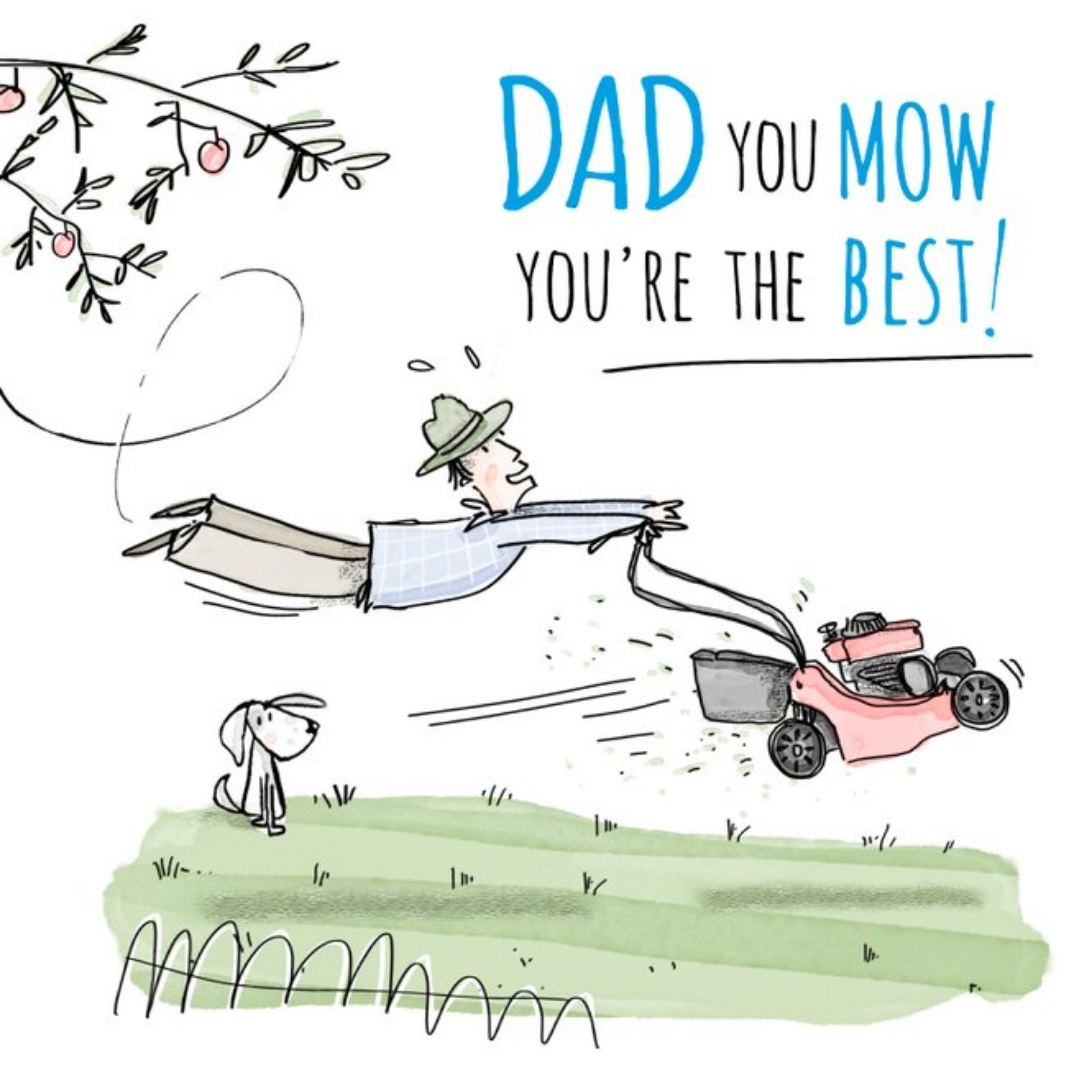 Moonpig Funny Dad You Mow You're The Best Birthday Card, Large