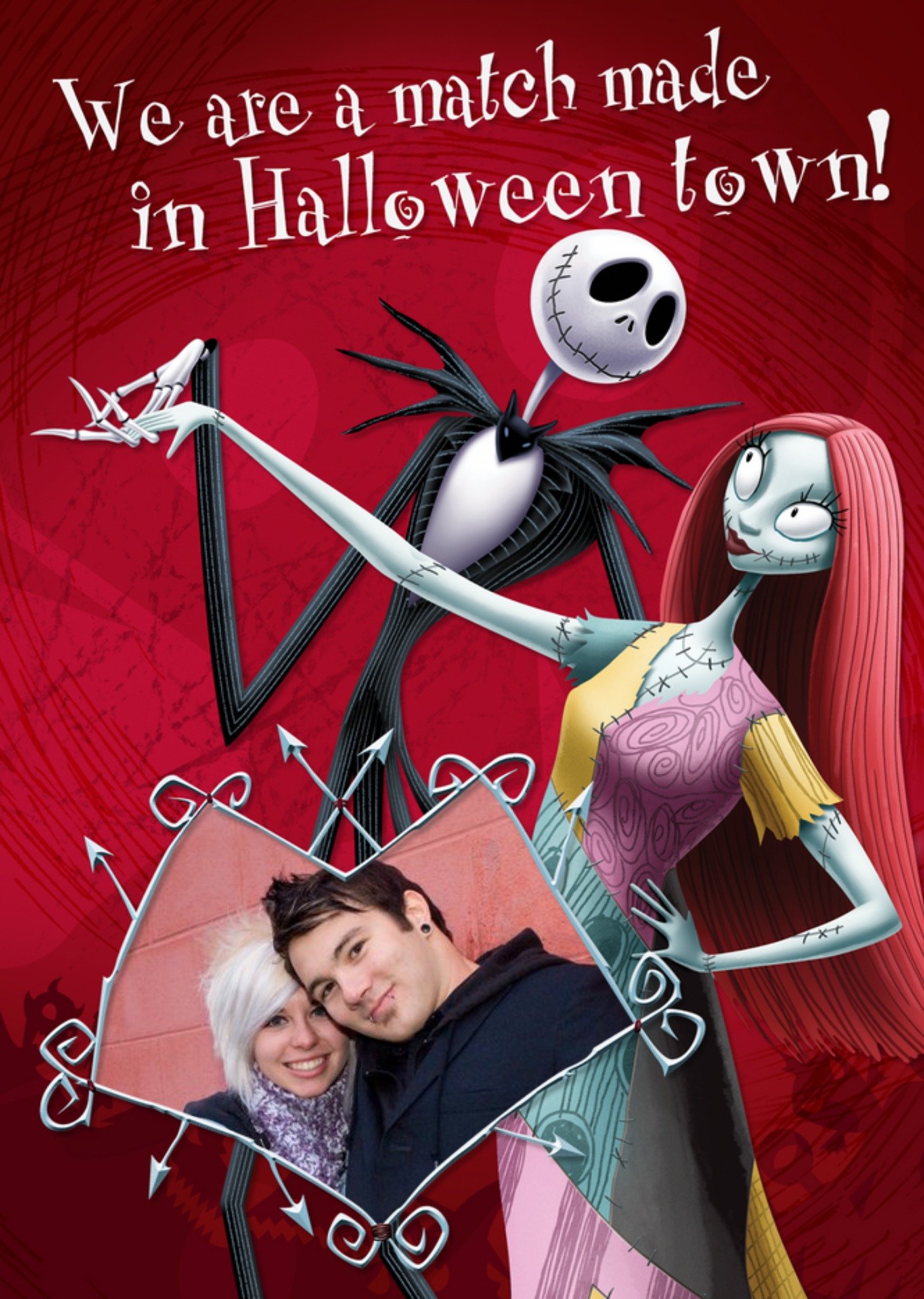Other The Nightmare Before Xmas We Are A Match Made In Halloween Town Photo Card Ecard