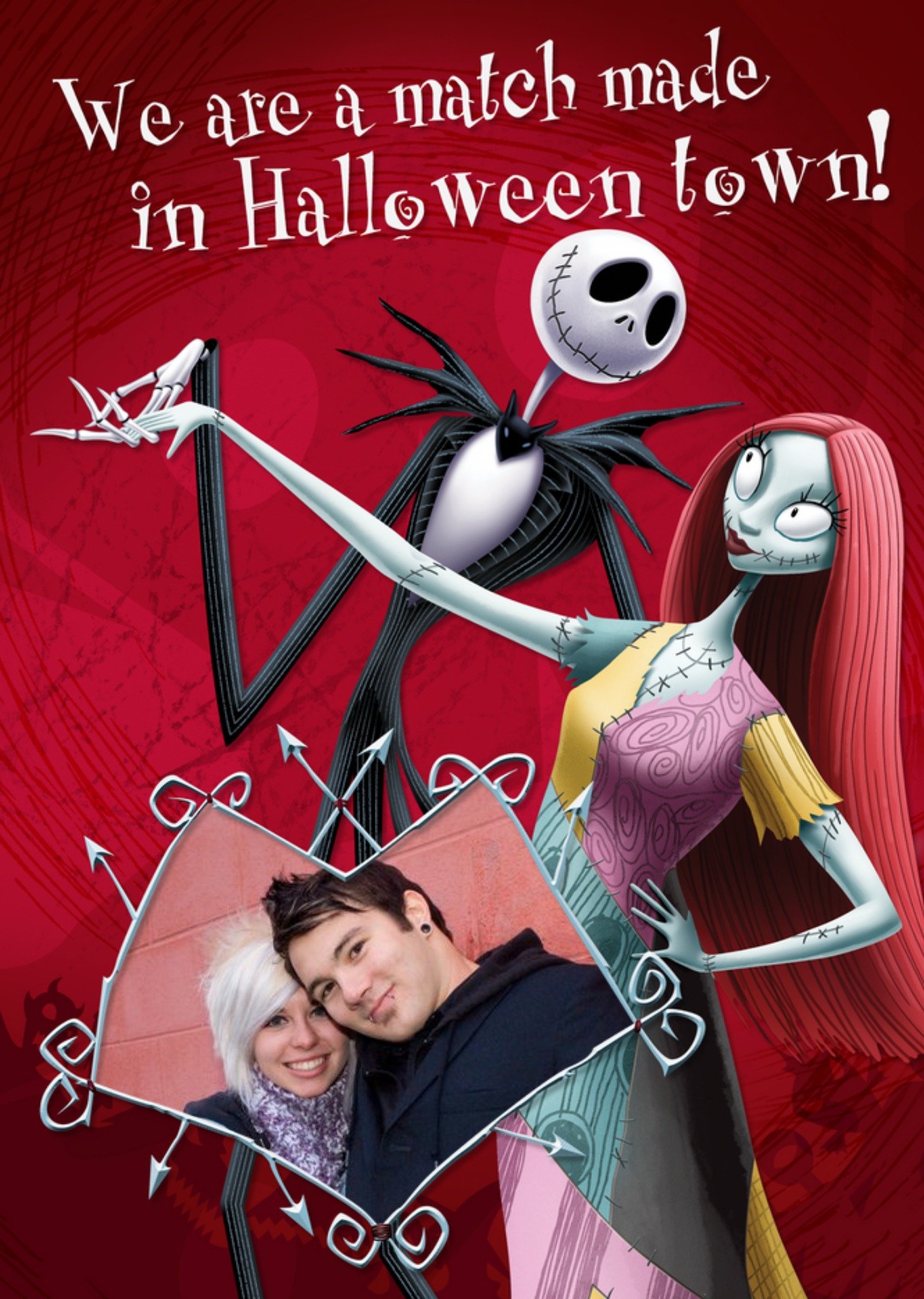 Other The Nightmare Before Xmas We Are A Match Made In Halloween Town Photo Card