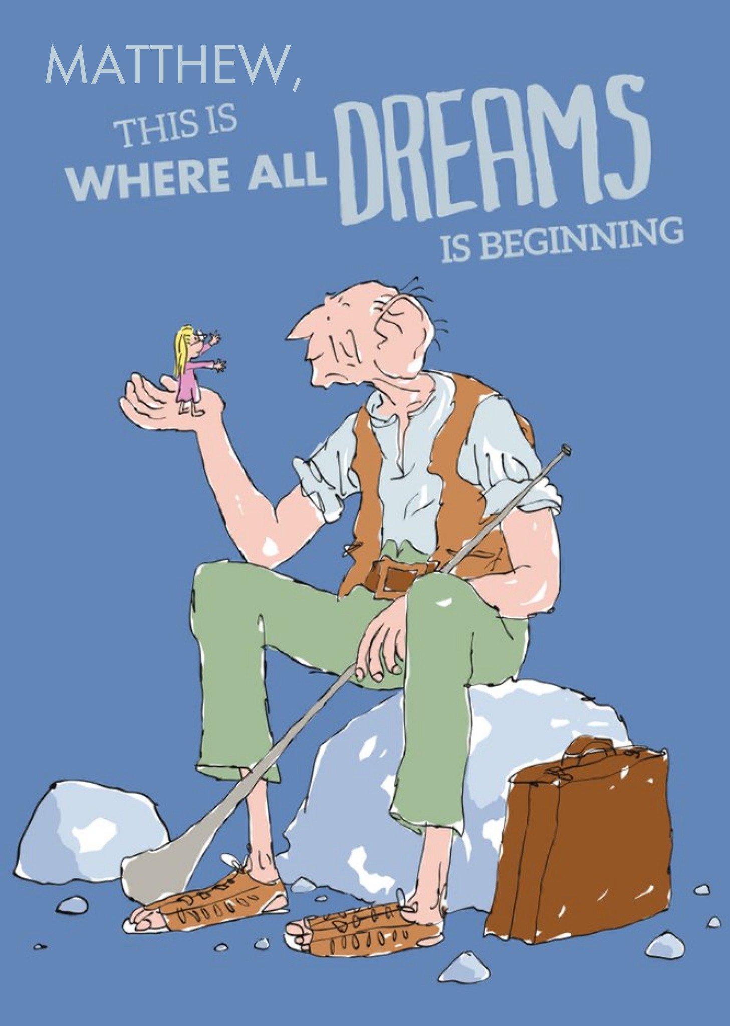 Moonpig Roald Dahl The Bfg Dreams Personalised Happy Birthday Card, Large