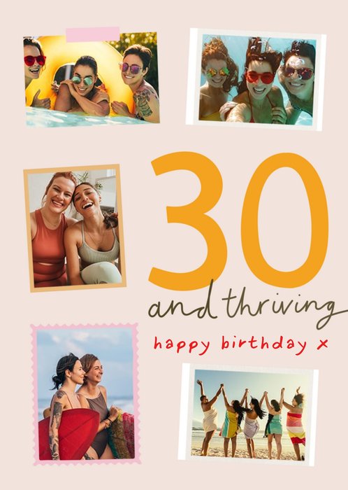 Snap Shots Collage Of Five Photo Uploads 30th Birthday Australia Card