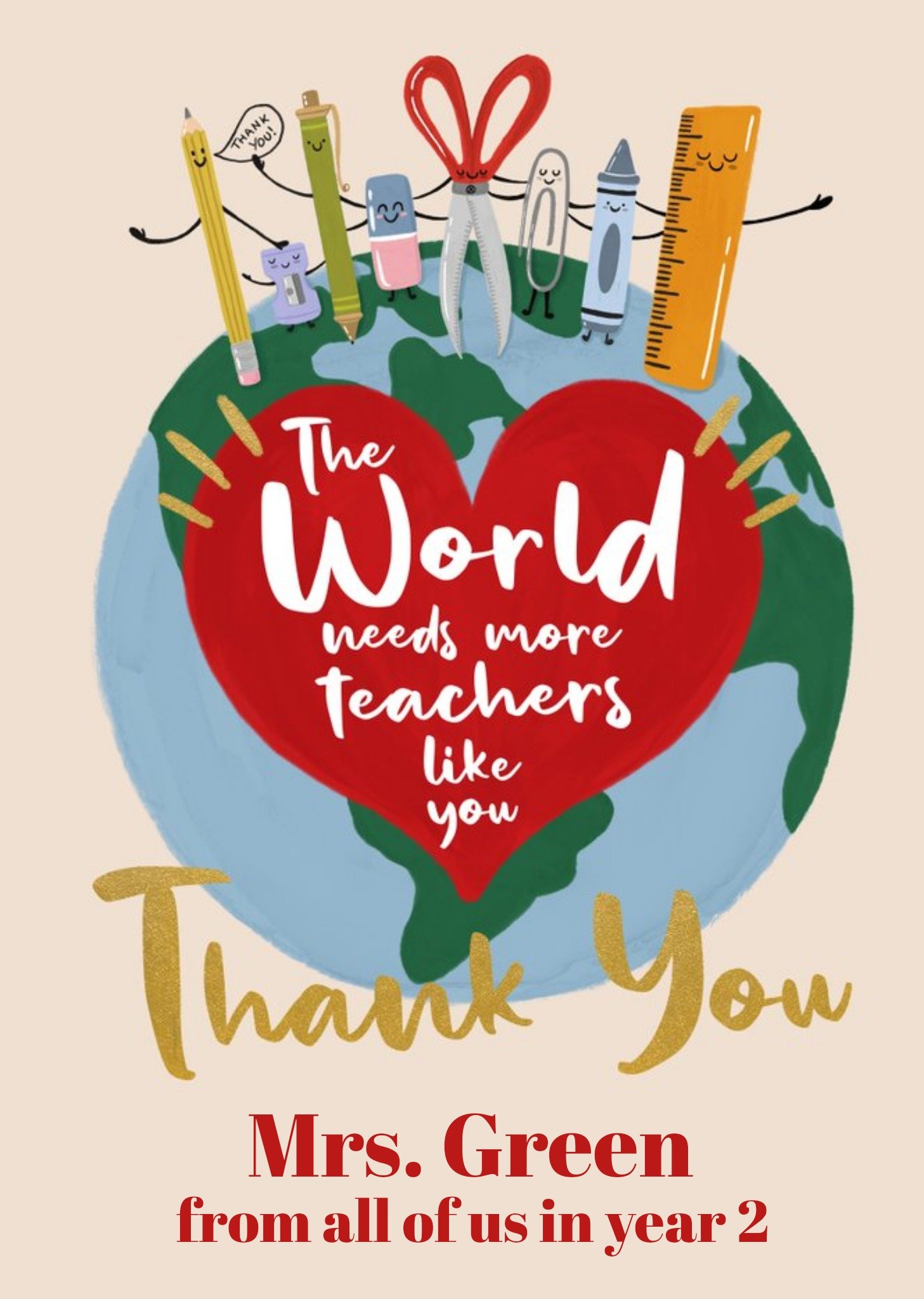 The World Needs More Teachers Thank You Teacher Card