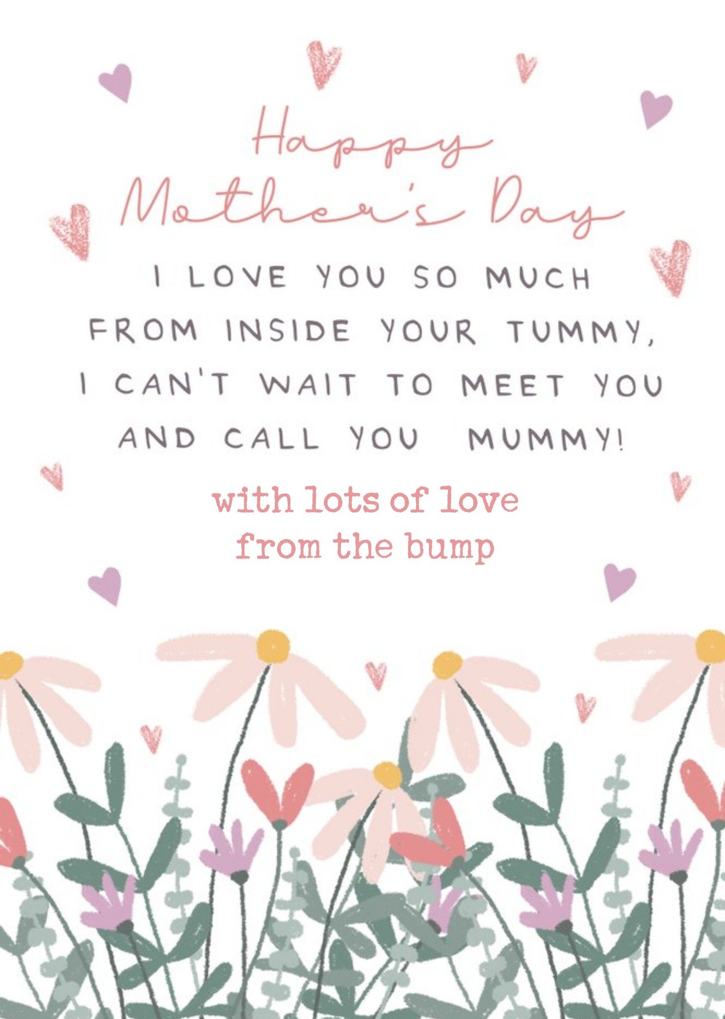 Moonpig Love From The Bump Floral Mother's Day Card Ecard