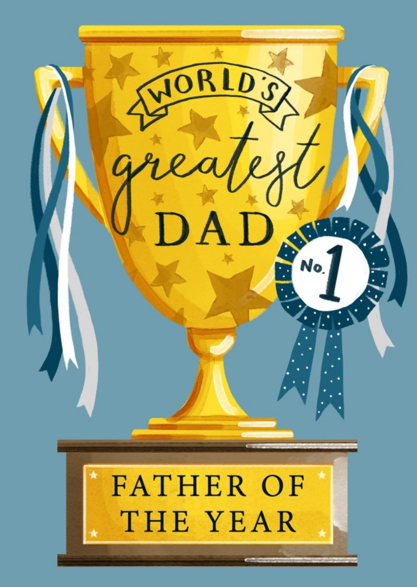 Okey Dokey Design Traditional Father Of The Year Trophy Father's Day Card