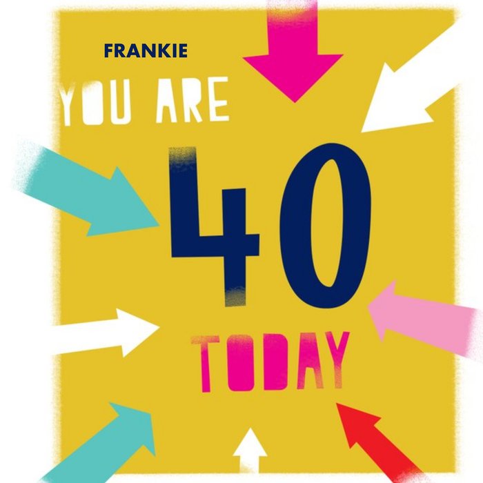 You Are 40 Today Birthday Card
