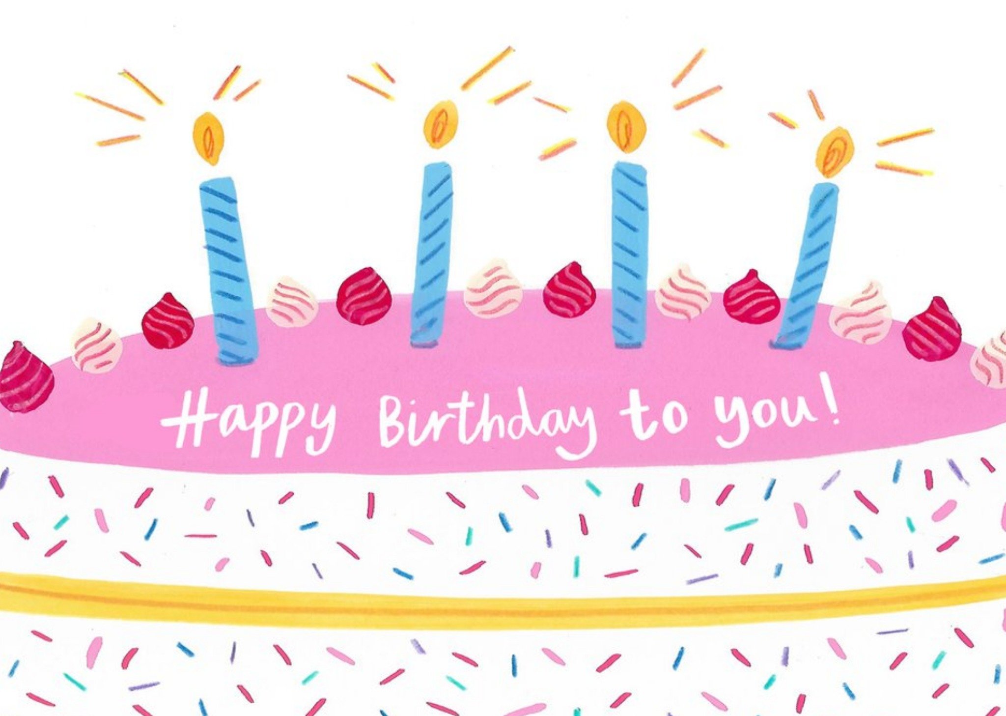 Moonpig Happy Birthday To You Birthday Cake Candles Birthday Card, Large