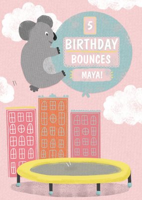 Flying Koala Personalised Birthday Card