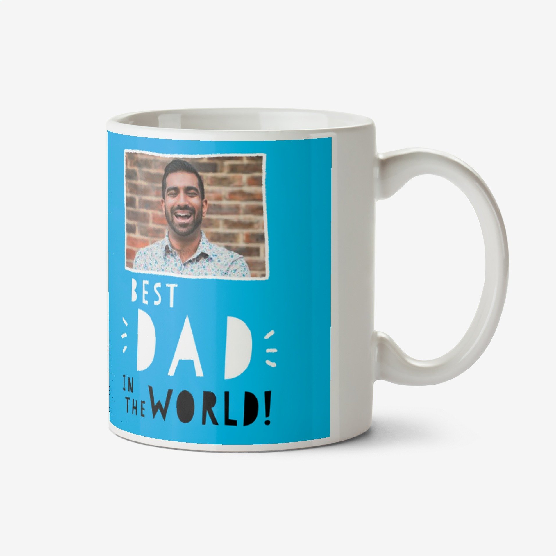 Moonpig Quirky Illustration Typographic Photo Upload Best Dad In The World Mug Ceramic Mug