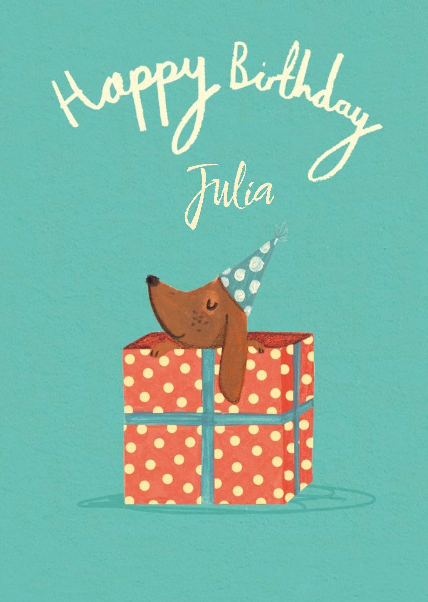 Moonpig Dog With Present Gift Happy Birthday Card Ecard