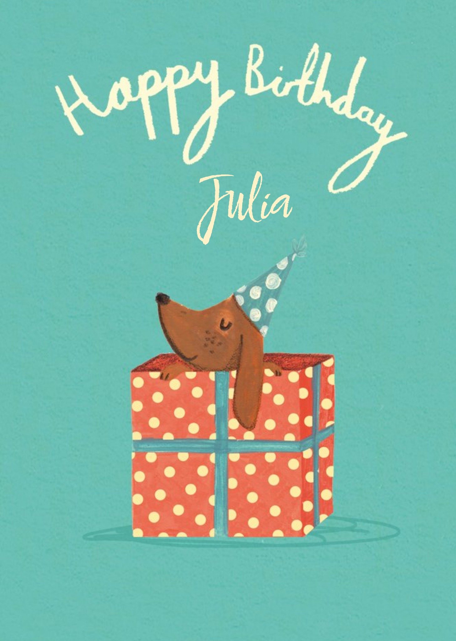 Dog With Present Gift Happy Birthday Card Ecard