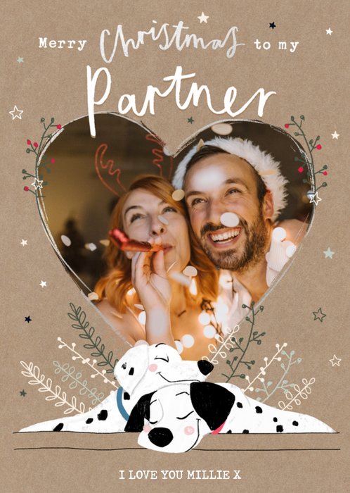 101 Dalmatians Merry Christmas To My Partner Card