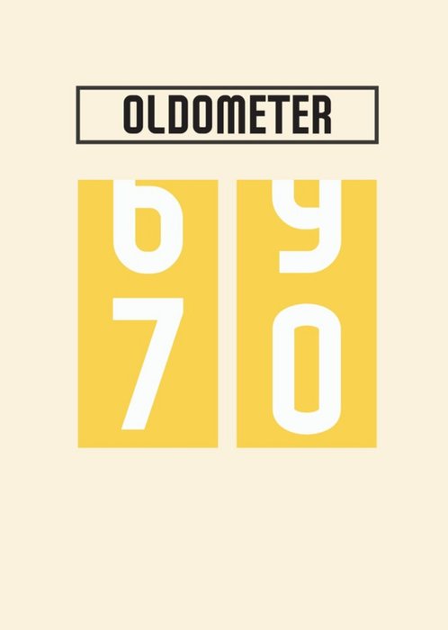 Modern Typographic Oldometer 70th Birthday Card
