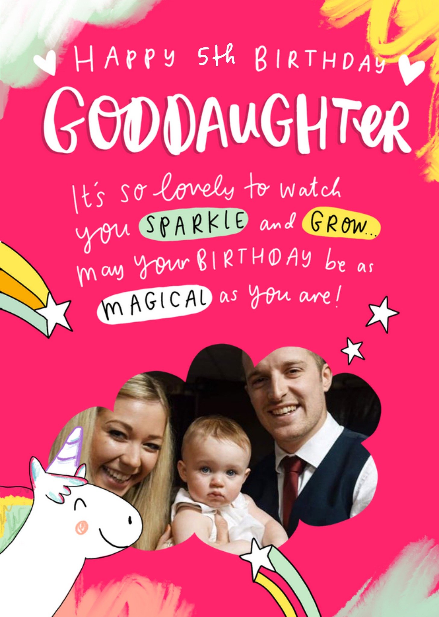 Moonpig Emily Coxhead The Happy News Happy Birthday To My Goddaughter, Large Card