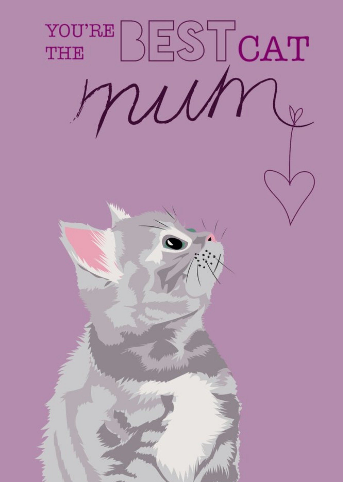 Illustrated Youre The Best Cat Mum Ever Birthday Card Ecard