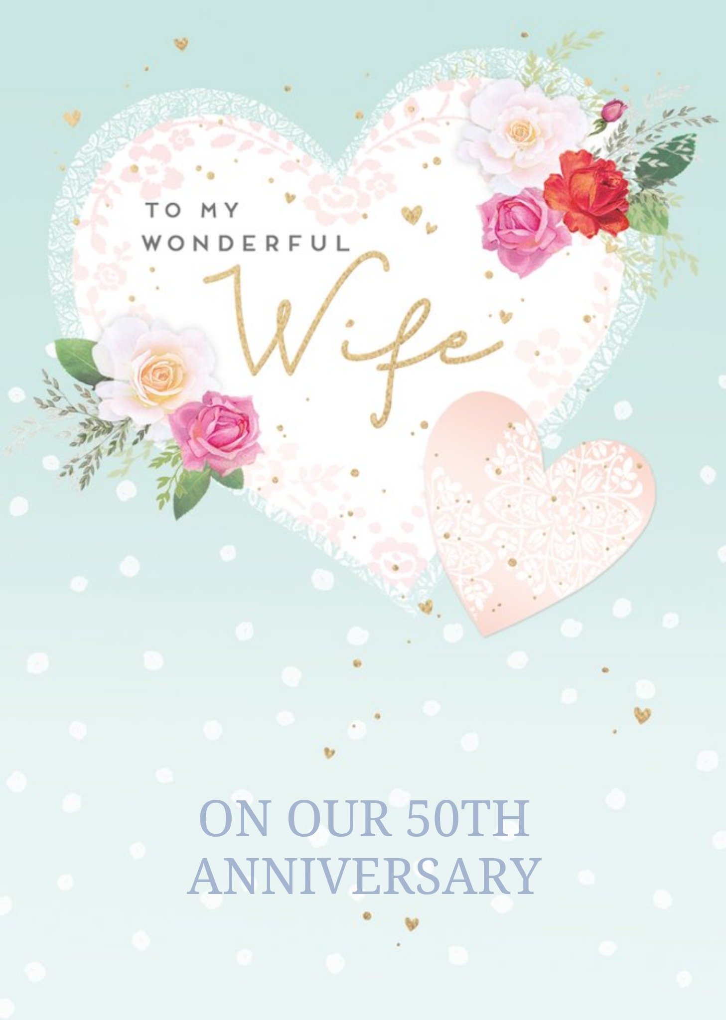 Moonpig Trinket Box To My Wonderful Wife On Our 50th Wedding Anniversay Card Ecard