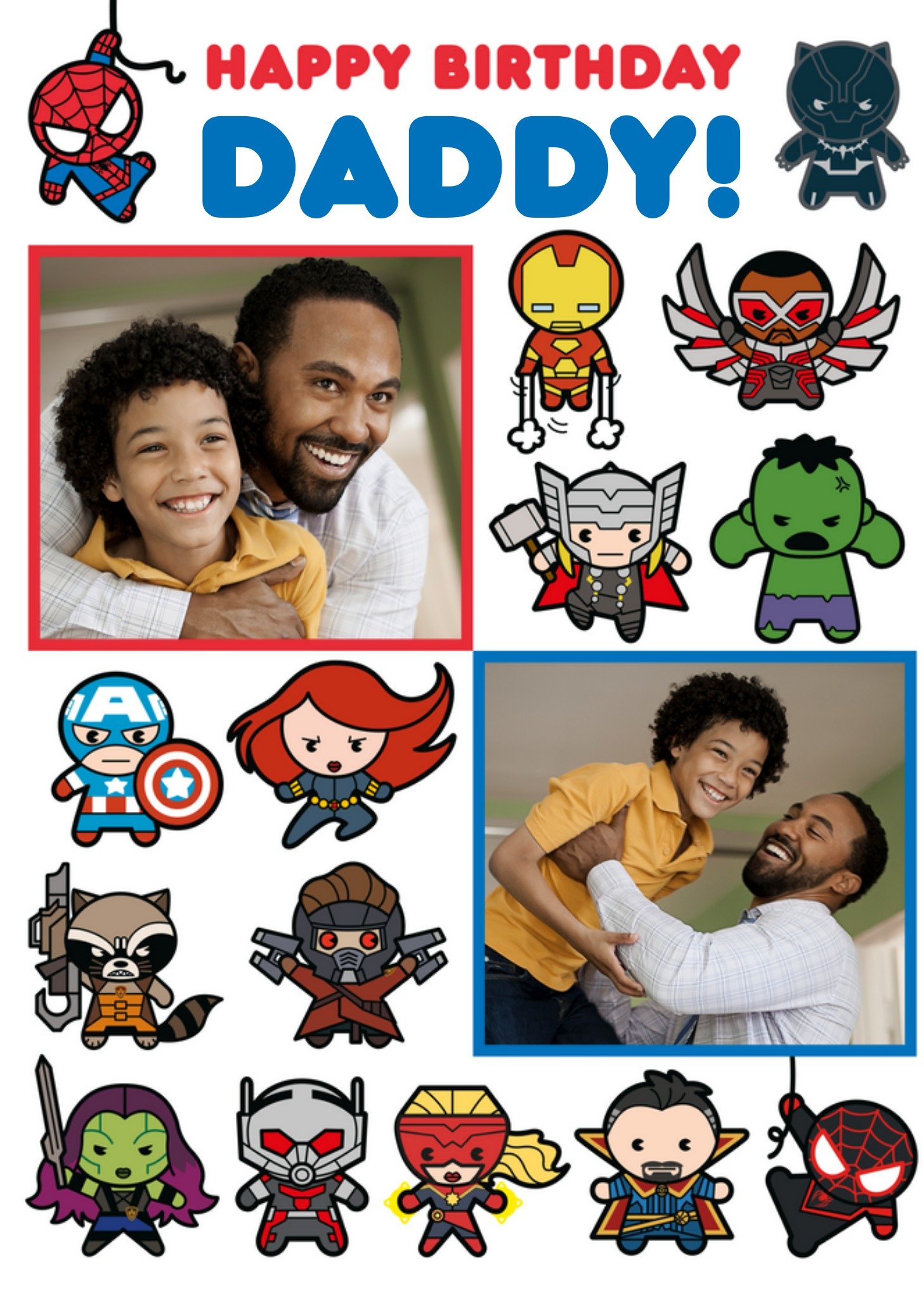 Disney Marvel Comics Heroes Happy Birthday Daddy Card Ecard