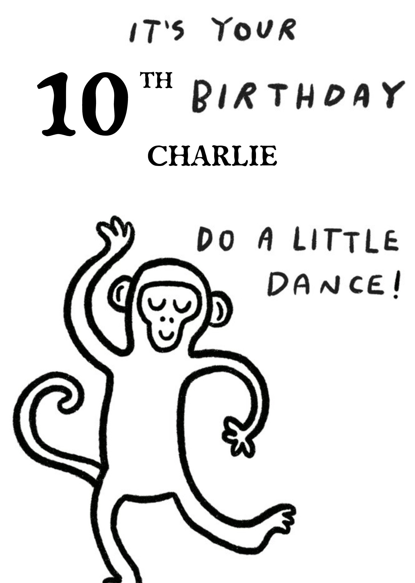 Moonpig Humorous Typographic Do A Little Dance Birthday Card, Large