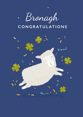 Klara Hawkins Illustration Sheep Good Luck Irish Card