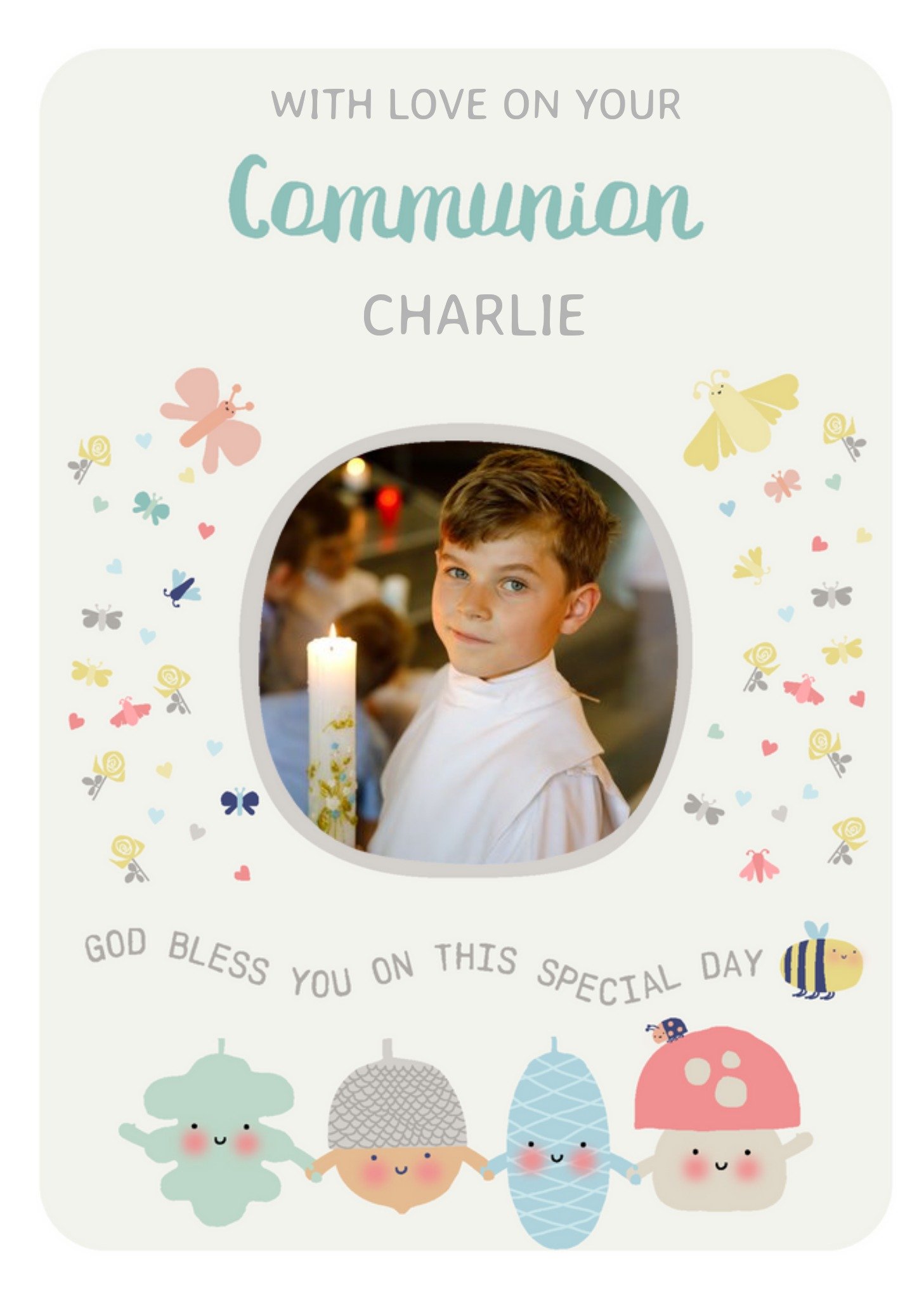 Little Acorns Photo Upload Communion Card Ecard